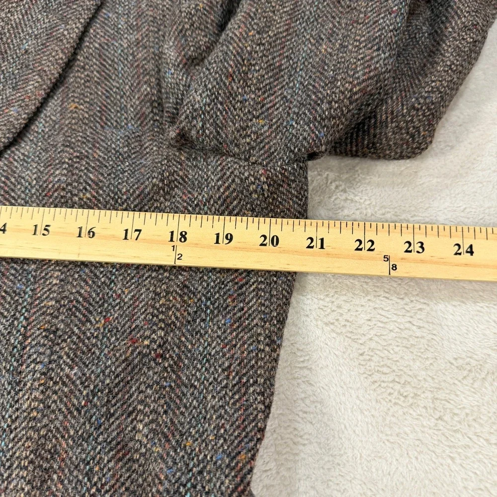 Vintage Bespoke Tweed Mens 40R Brown Herringbone Blazer Sport Coat Jacket EUC